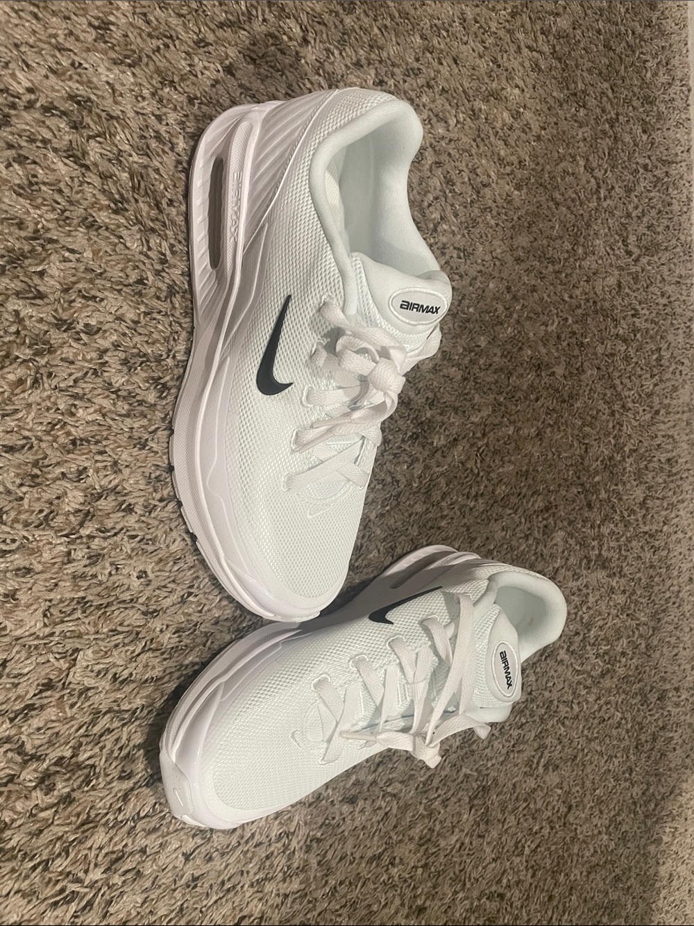 Nike Women’s Air Max White with Black Swoosh Athletic Shoes